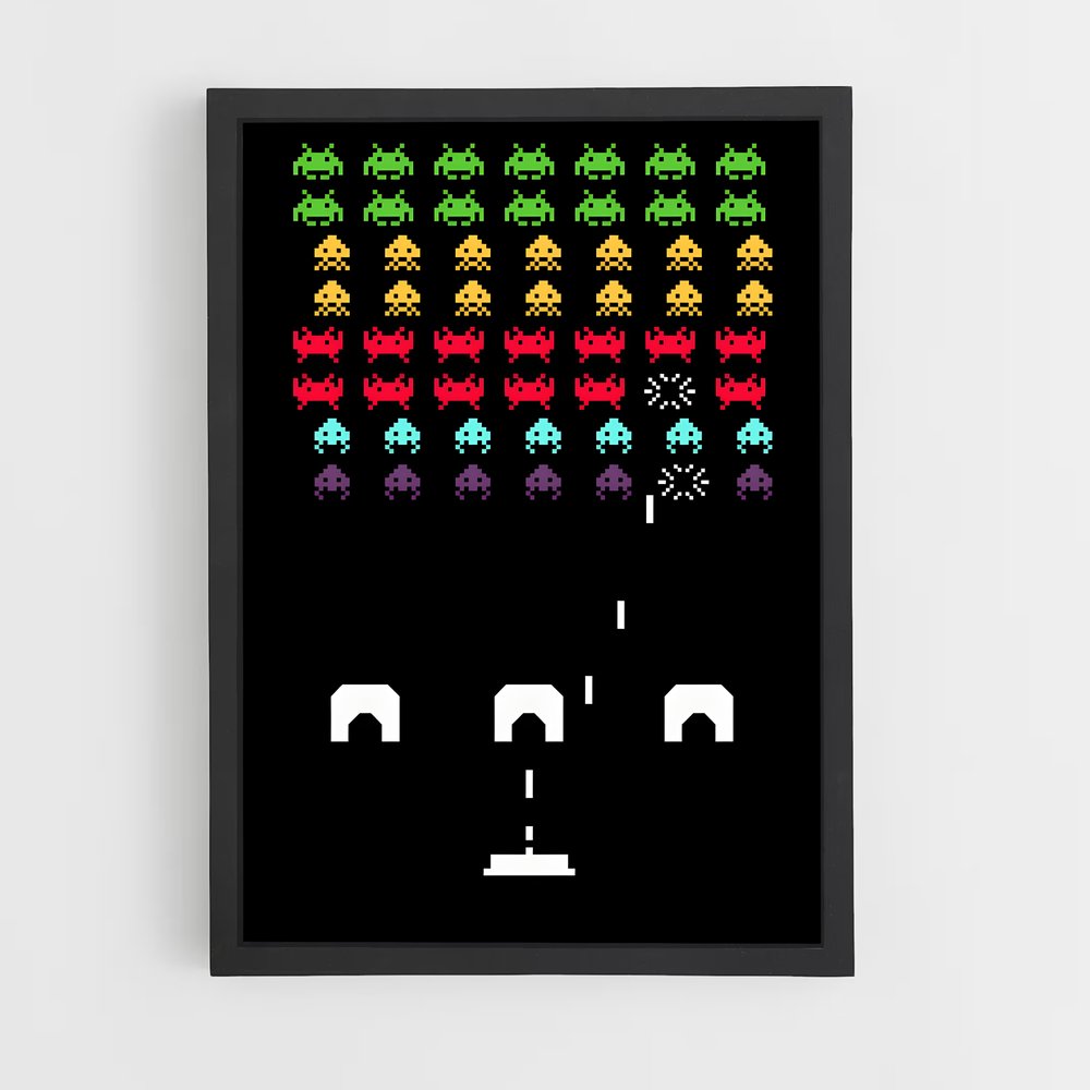 Poster Pixel Invasion – affiche Space invaders (vue 2)